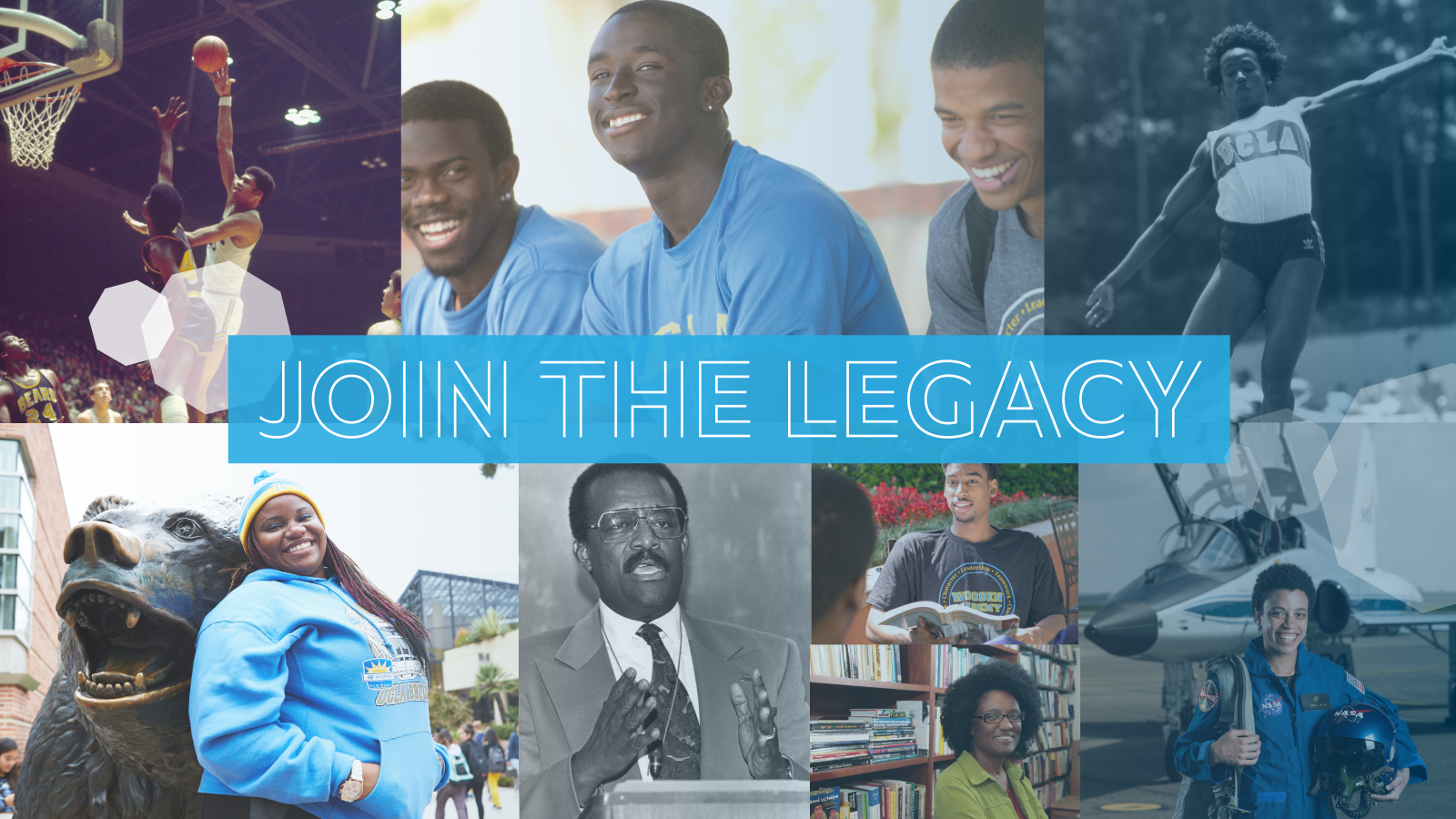"Join the Legacy": Image of black UCLA student and alumni